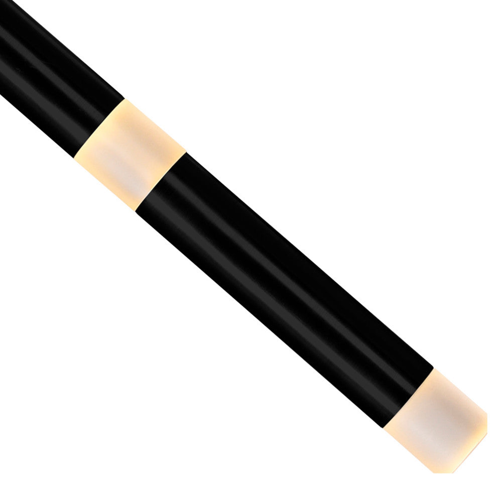 Flute 14 Light LED Chandelier With Black Finish