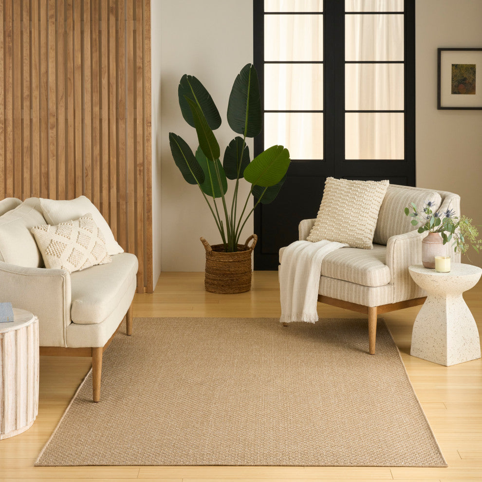 Nourison Tulum 5'3" x 7' Taupe Outdoor Rug
