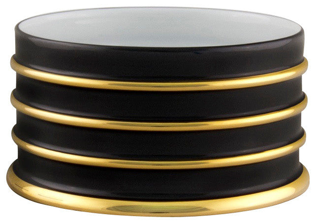 Arienne Bottle Stand, Black & 24k Gold