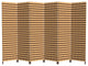 6' Tall Two Tone Natural Fiber Room Divider, 6 Panel