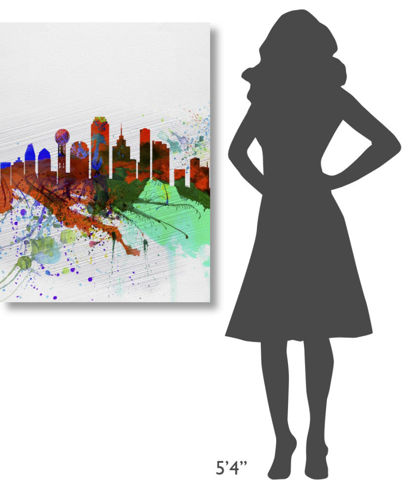 "Dallas Watercolor Skyline" Fine Art Print
