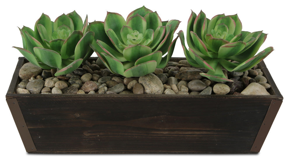 Distressed Wooden Ledge Planter, 12", 14"
