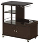 HomeRoots 16" X 34" X 34" Wenge Wood Casters Kitchen Cart