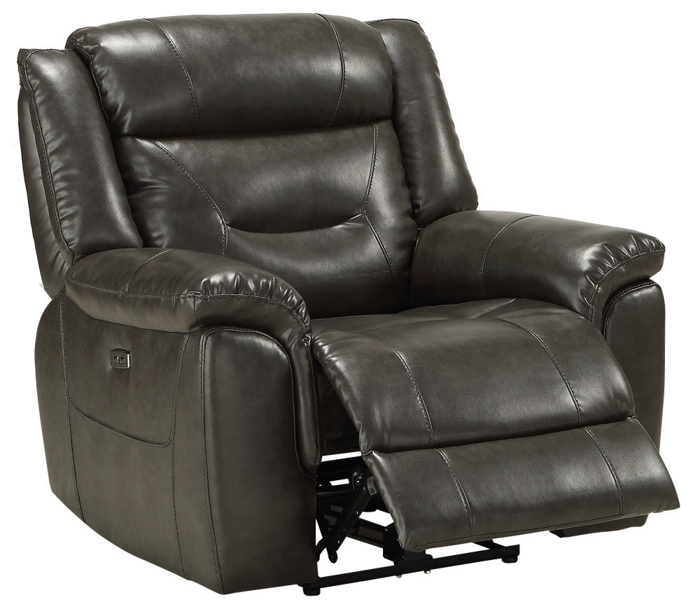ACME Imogen Recliner, Power Motion, Gray Leather-Aire