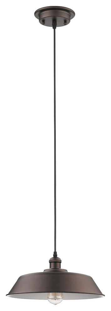 Ironclad 1-Light Rubbed Bronze Ceiling Mini Pendant 14"