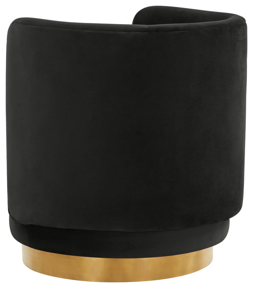 Remy Black Velvet Swivel Chair