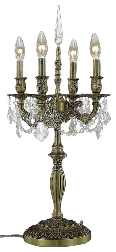 Elegant Rosalia Table Lamp, French Gold Finish With Royal Cut Crystal