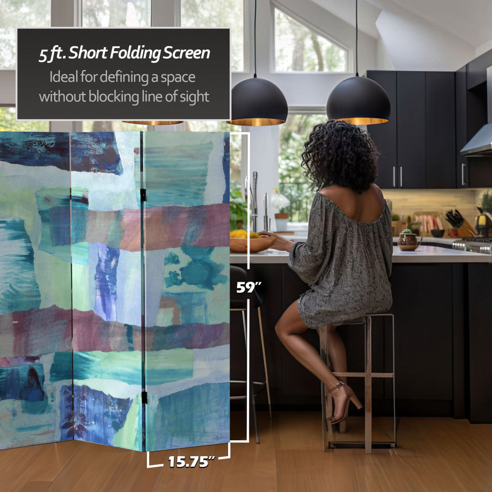 5' Tall Ocean Dance Canvas Room Divider