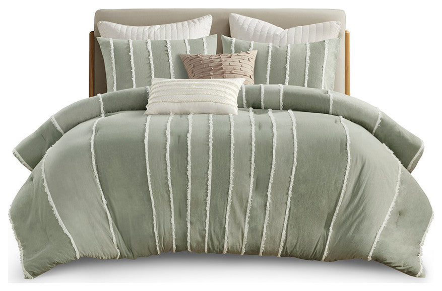 INK+IVY Shay 3 Piece Striped Cotton Comforter Set
