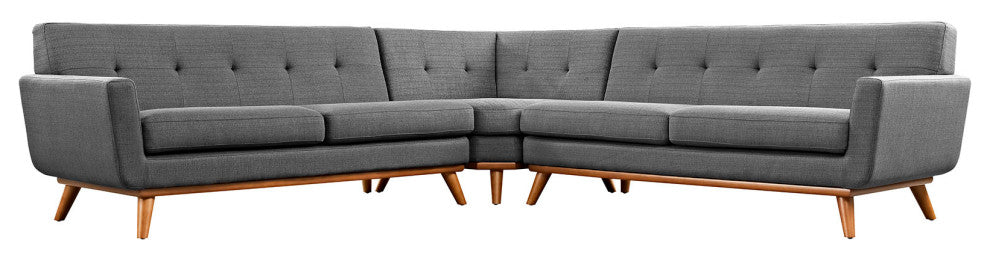 Modway Engage L-Shaped Sectional Sofa, Gray