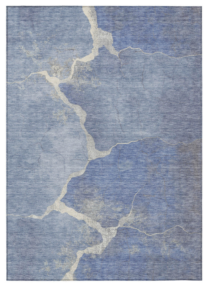 Machine Washable Indoor/Outdoor Chantille ACN1889 Denim 2'6" x 3'10" Rug
