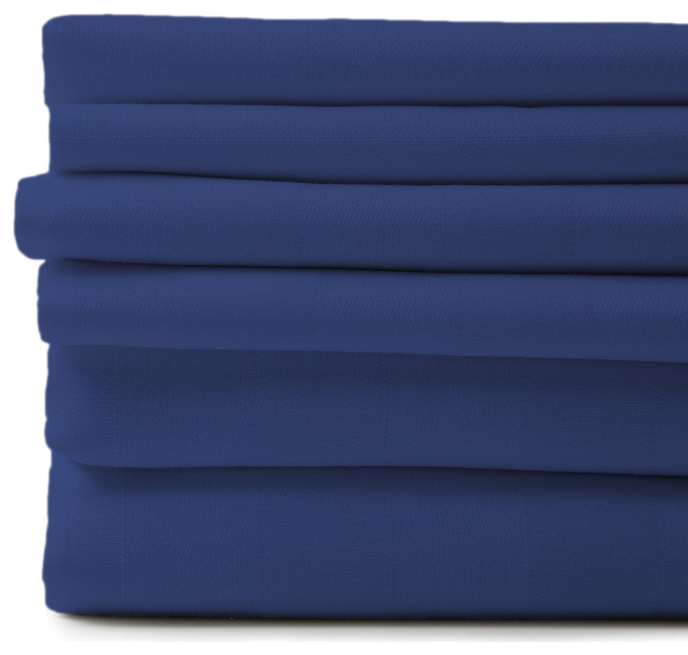 1800 Count 6-Piece Egyptian Cotton Deep Pocket Sheets, Royal Blue, King / Cal Ki
