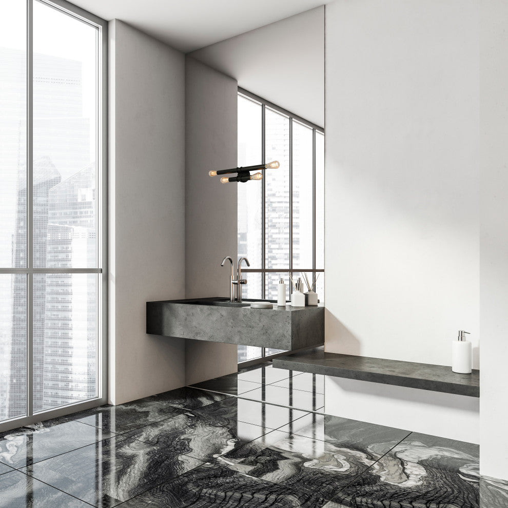 Drucker 4 Light Bath and Vanity Light, Black