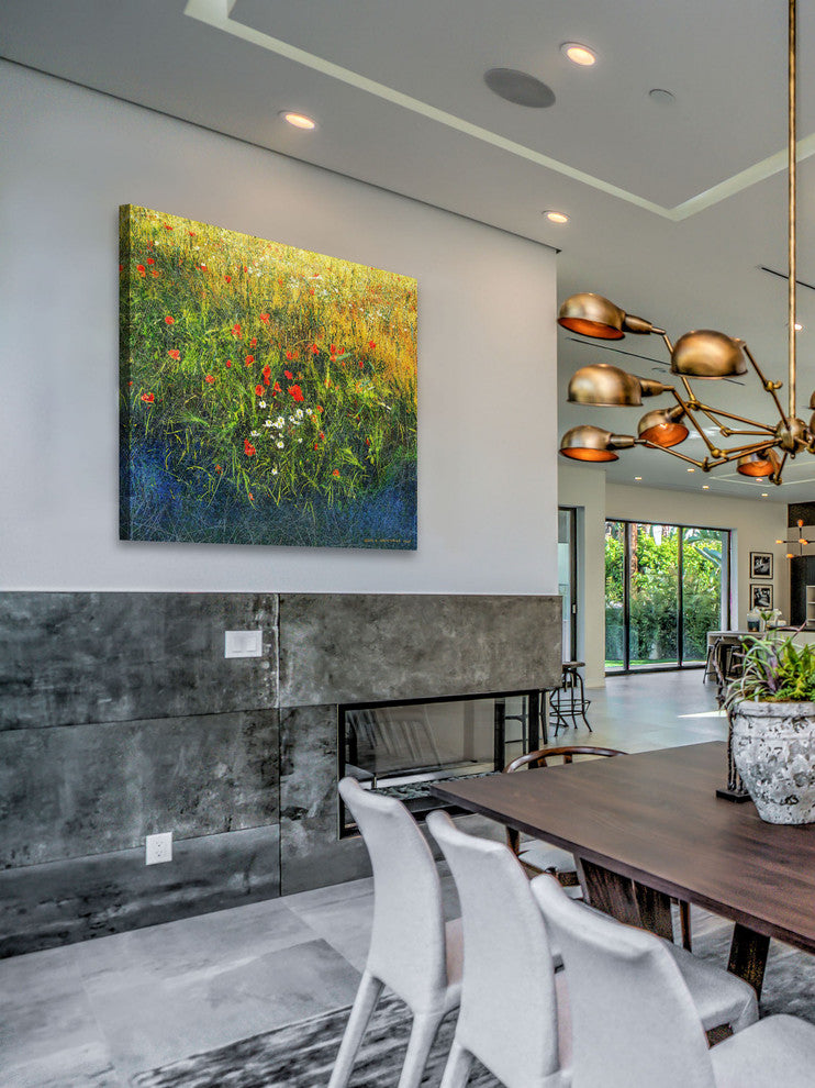 "Barley and Poppies B" Painting Print on Canvas by Chris Vest