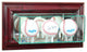 Wall Mounted Triple Baseball Display Case, Cherry