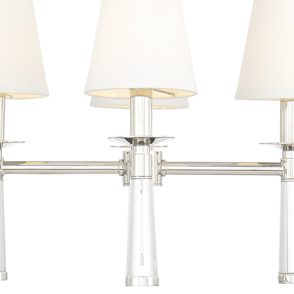 Crystorama Baxter 4-Light Oil Rubbed Bronze Chandelier, Polished Nickel