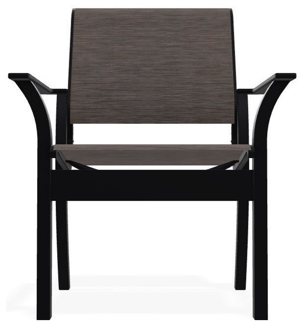 Leeward Sling Stackable Outdoor Dining Chair, James/Black
