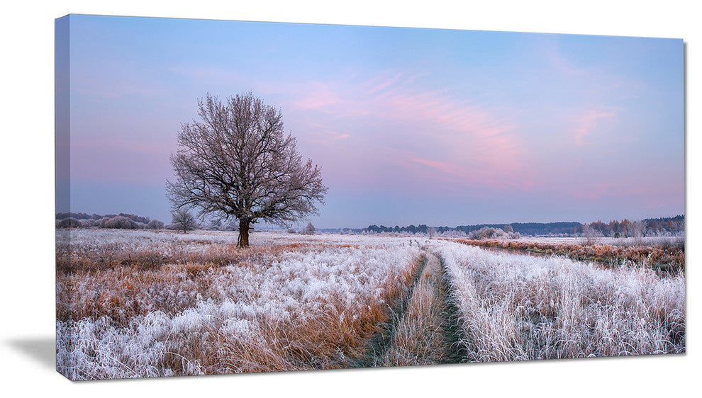"Dry Oak Tree in Winter Panorama" Landscape Print Wall Art, 32"x16"