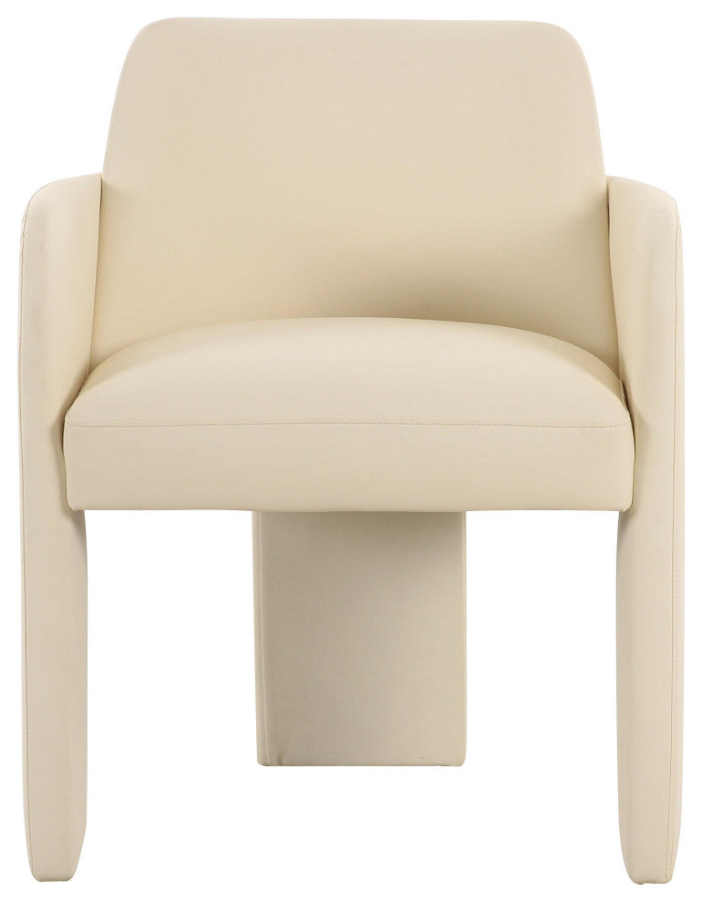 Leo Cream Vegan Leather Dining Chair