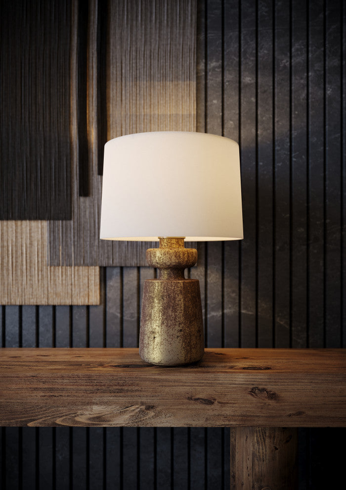 Troy Lighting Terron Table Lamp Patina Brass, 18"Lx18"Wx27.5"H