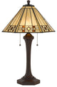 60W Tiffany Table Lamp, Matte Black Finish