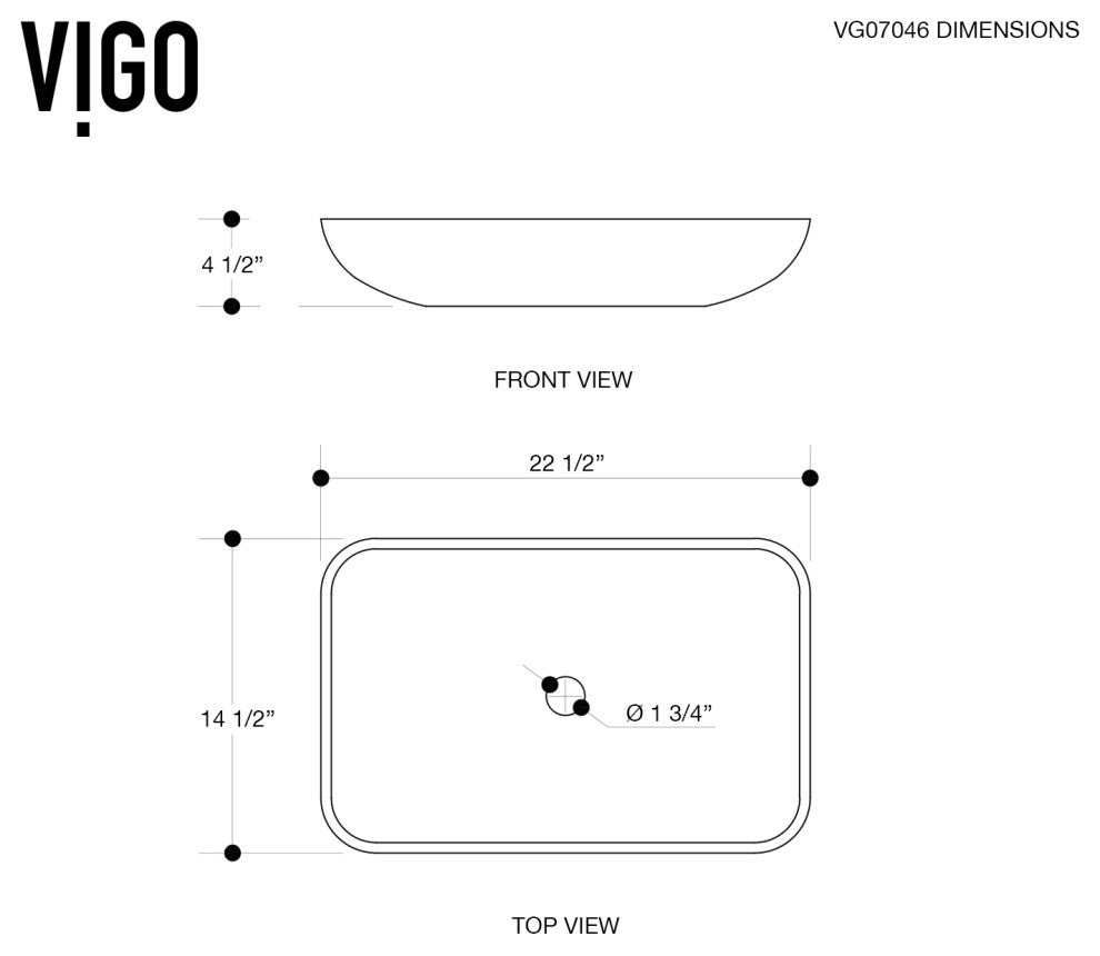 VIGO Donatello 23"L x 15"W x 5"H Glass Rectangular Vessel Bathroom Sink, Light Wood