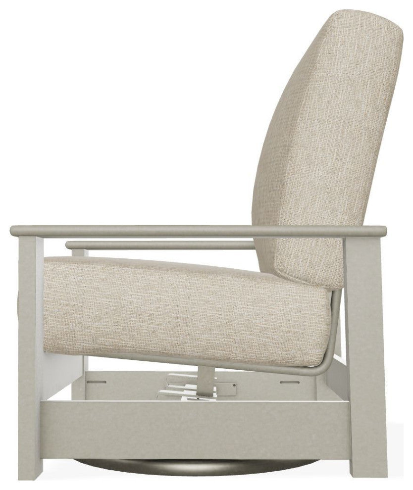 Leeward Deep Seat Outdoor Hidden Swivel Rocker, Grasscloth Dune/Storm
