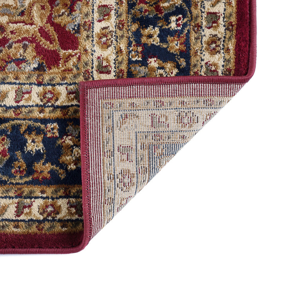 Kirsten Transitional Border Area Rug, Red, 5'3''x7'3''