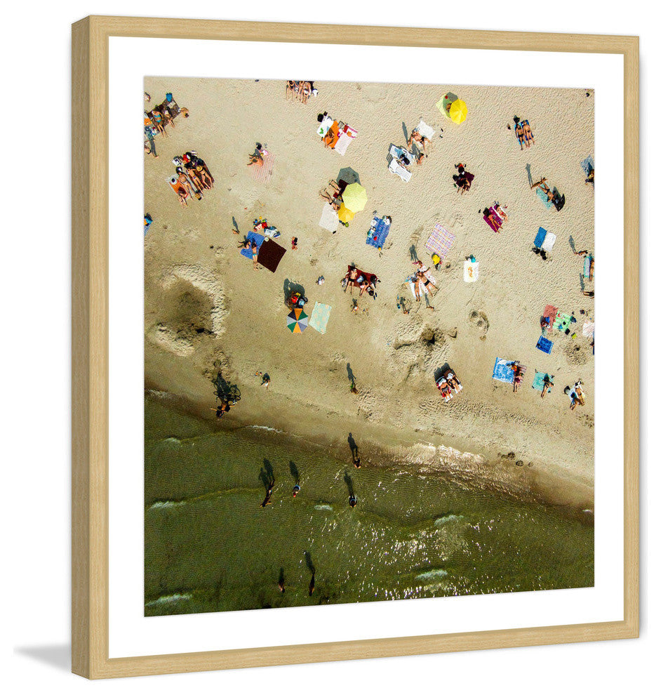 "Beach Goers" Framed Print by Karolis Janulis