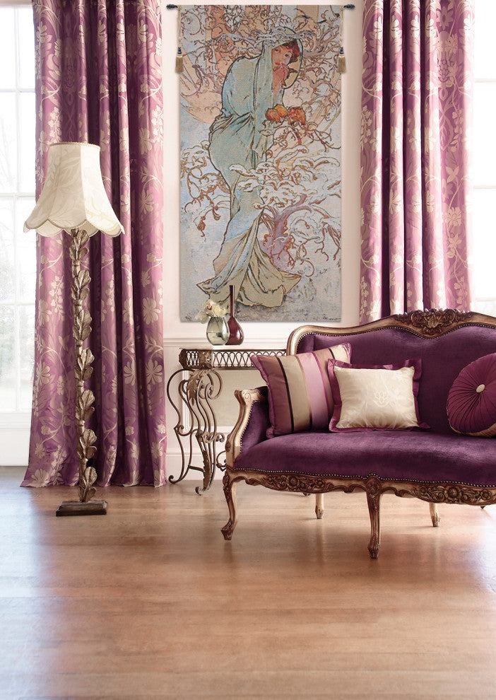 Winter Mucha Belgian Wall Tapestry