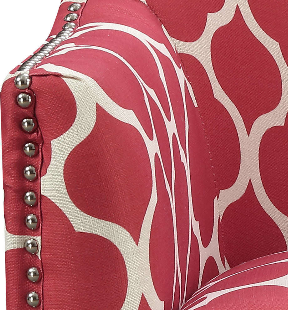 Deena Accent Chair, Dove, Strawberry