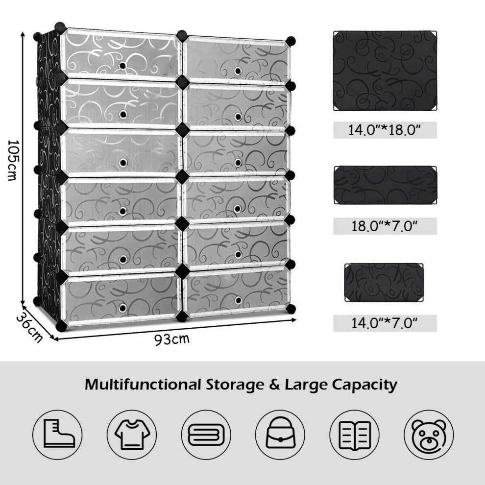 Costway 12 Cubic Portable Shoe Rack Shelf Cabinet Storage Closet Organizer Home