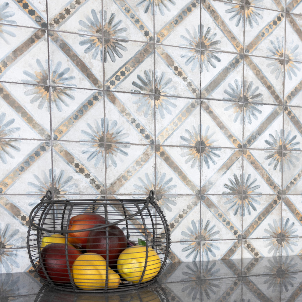 Harmonia Kings Ceramic Floor and Wall Tile, Marrakech Blue, Marrakech Blue