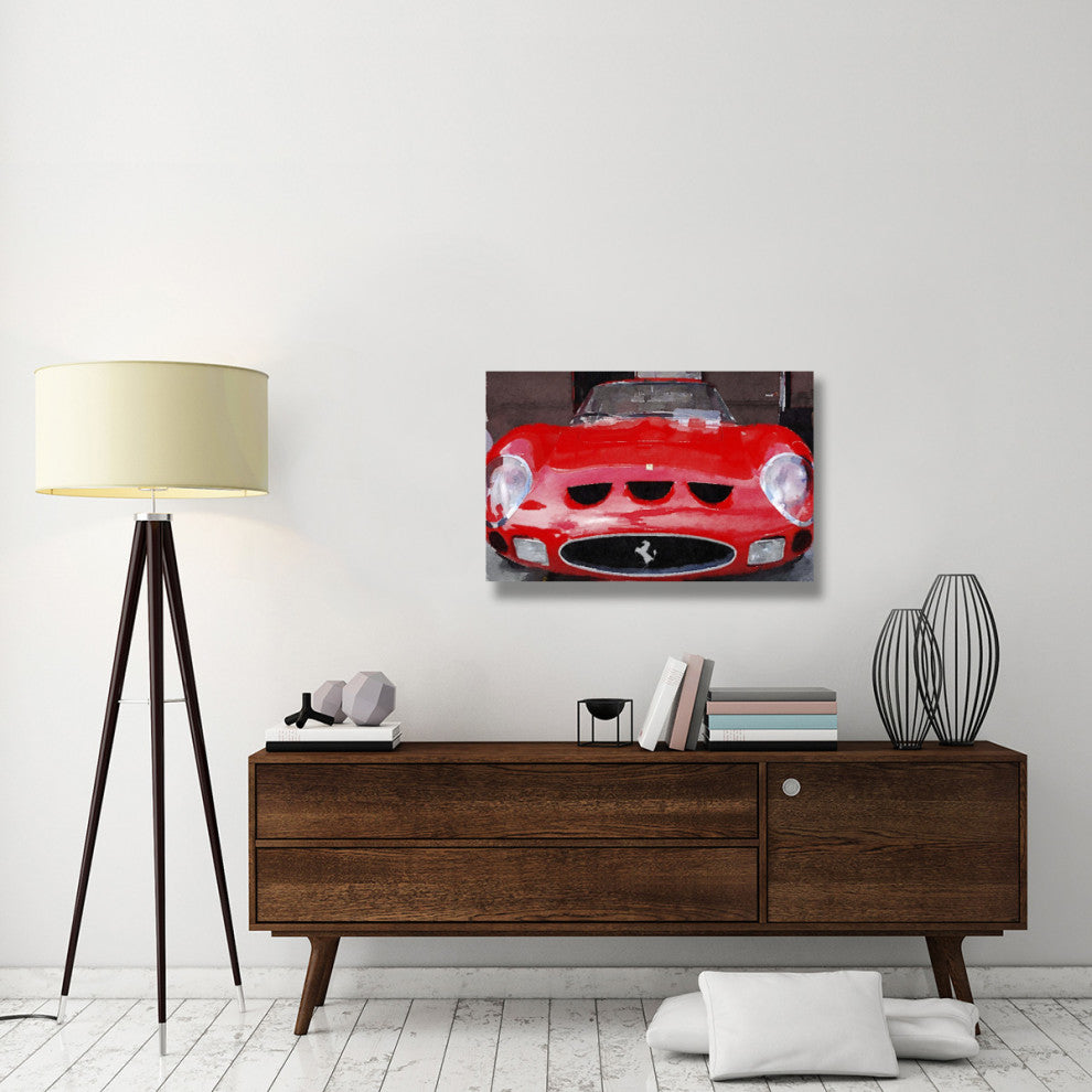 "1962 Ferrari 250 GTO Front Watercolor" Fine Art Print