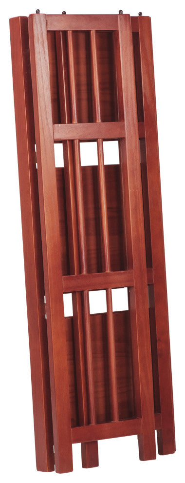 03-Shelf Folding Bookcase 14" Wide-Mahogany