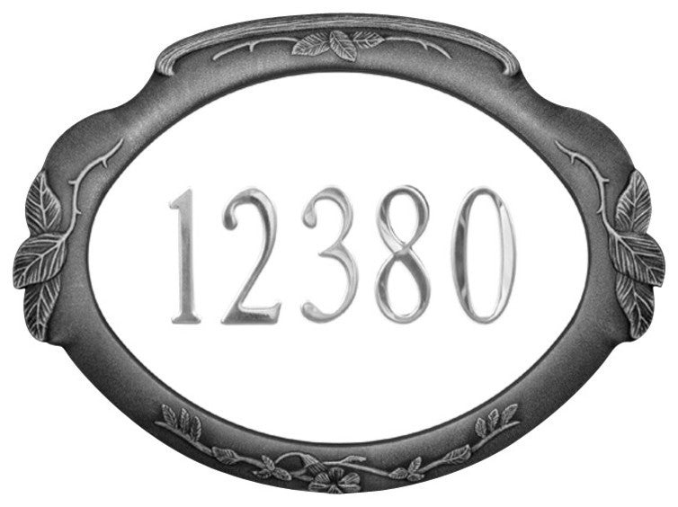 Floral Address Plaque, Verde Green