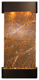 Cascade Springs Water Fountain, Brown Marble, Blackened Copper, Round