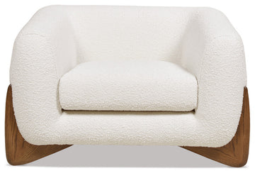 Alpine 44" Sherpa Arm Chair, Ivory White Boucle