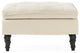 GDF Studio Cordoba Contemporary Button Tufted Fabric Ottoman, Ivory White