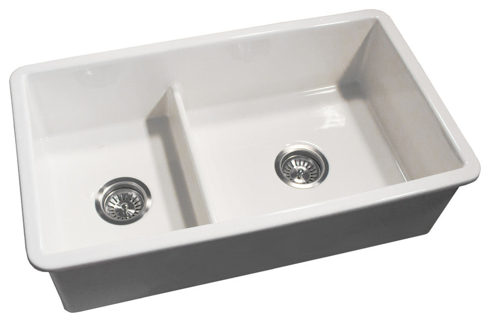 Nantucket Sinks 60/40 Dualmount Fireclay Sink Wellfleet-31OSW