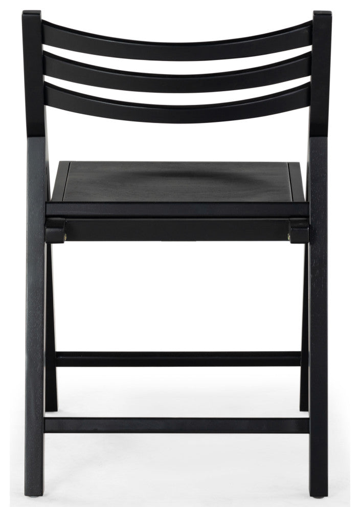 Safavieh Couture Jacie Wood Seat Folding Chair, Set of 2, Black