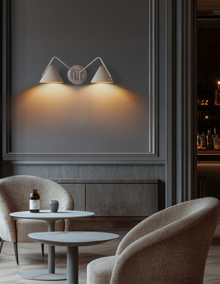 Zag 2-Light LED Wall Sconce Matte White Shade Finish