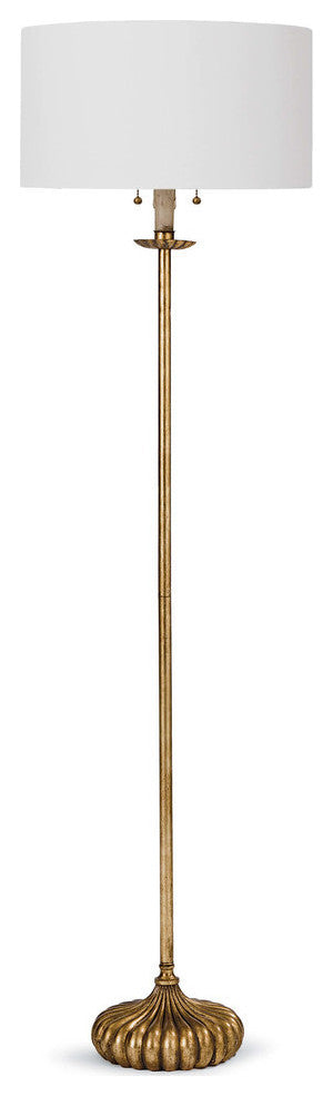 Clove Stem Floor Lamp, Antique Gold Leaf