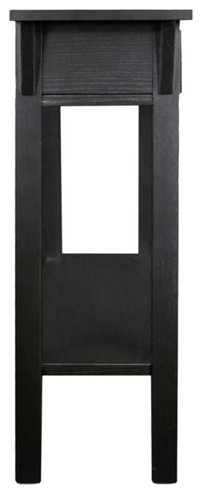 Leick Furniture Wood Mission Console Table in Slate Black