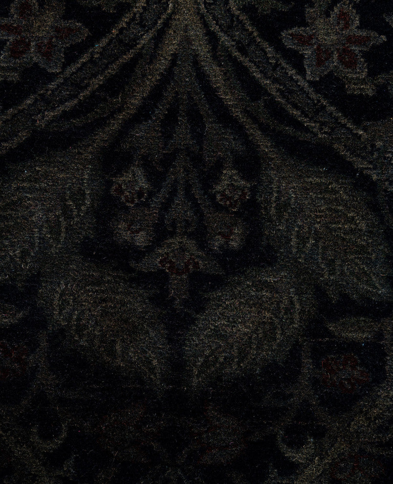 Overdyed One-of-a-Kind Hand-Knotted Area Rug Black, 3' 2" x 5' 3"