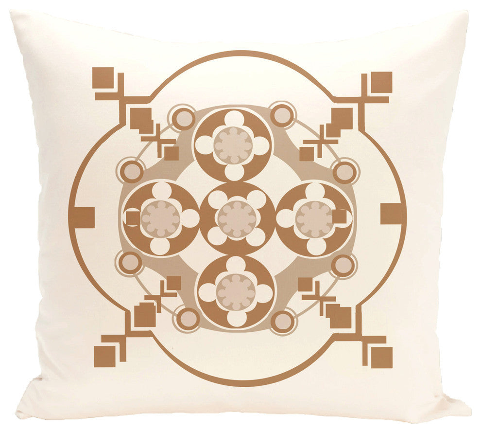 Bandana-Rama Geometric Print Pillow, Caramel, 20"x20"