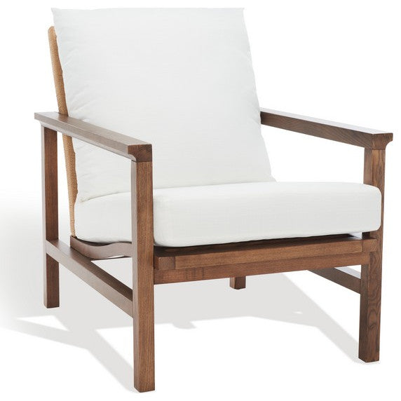 Safavieh Couture Emmalee Cord Back Accent Chair Walnut / Natural