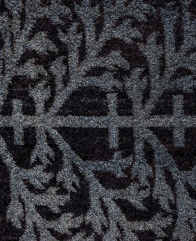 Overdyed One-of-a-Kind Hand-Knotted Area Rug Black, 10' 5" x 14' 8"