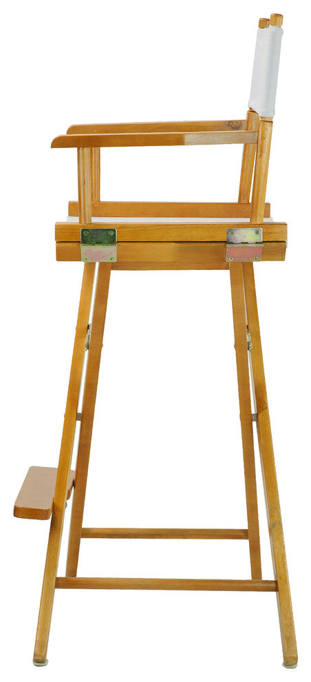 030" Director's Chair Honey Oak Frame-White Canvas