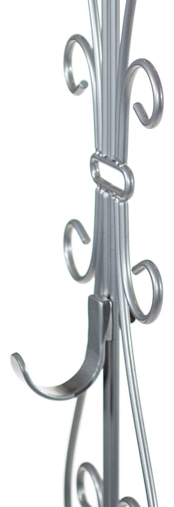 Adjustable Wreath Hanger for Door Elegant, Black, Silver